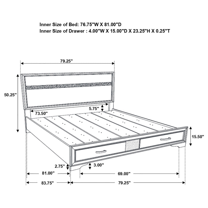 Miranda Panel Platform Storage Bed - De Avenue Furniture