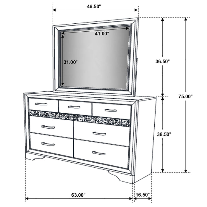 Miranda Dresser with Mirror - De Avenue Furniture