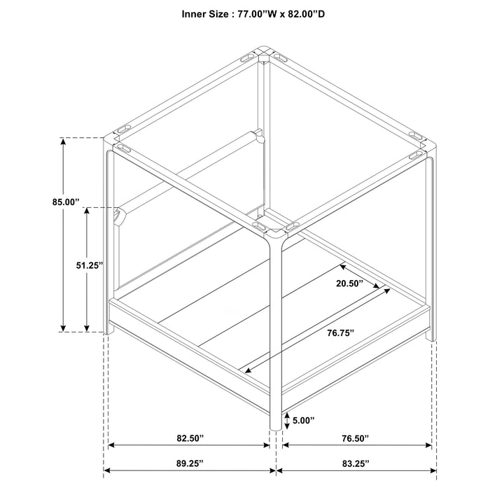 Solano Canopy Panel Platform Bed - De Avenue Furniture