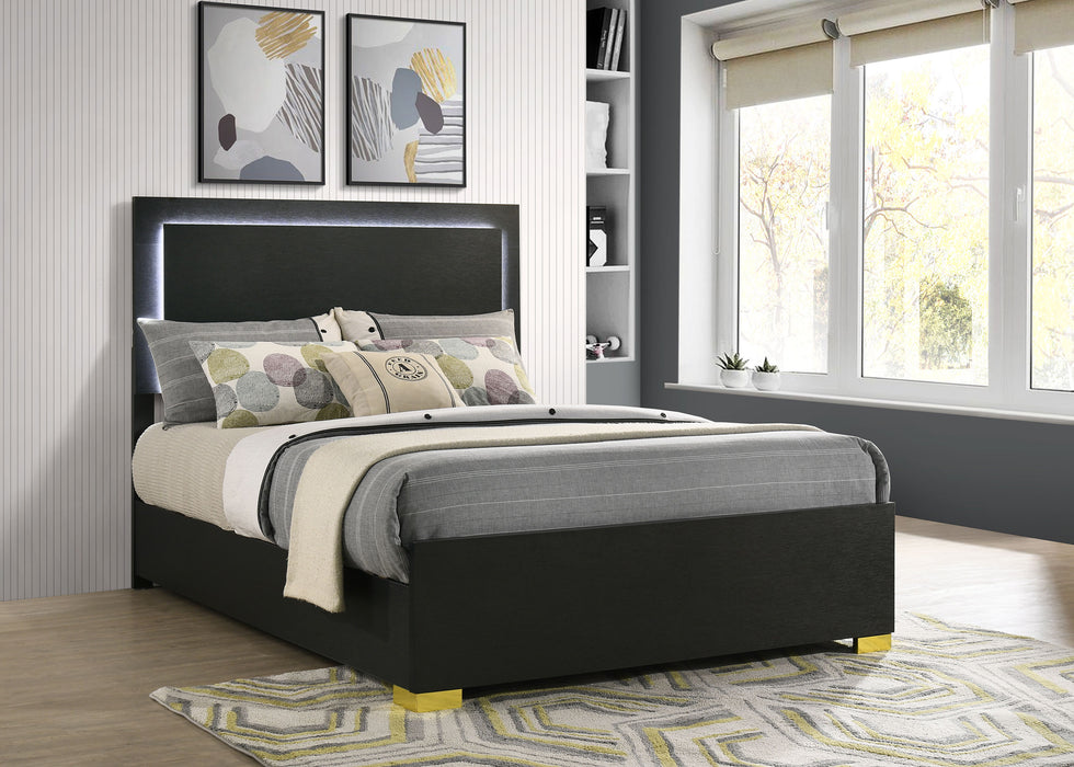 Marceline Panel Bed with LED Lighting - De Avenue Furniture