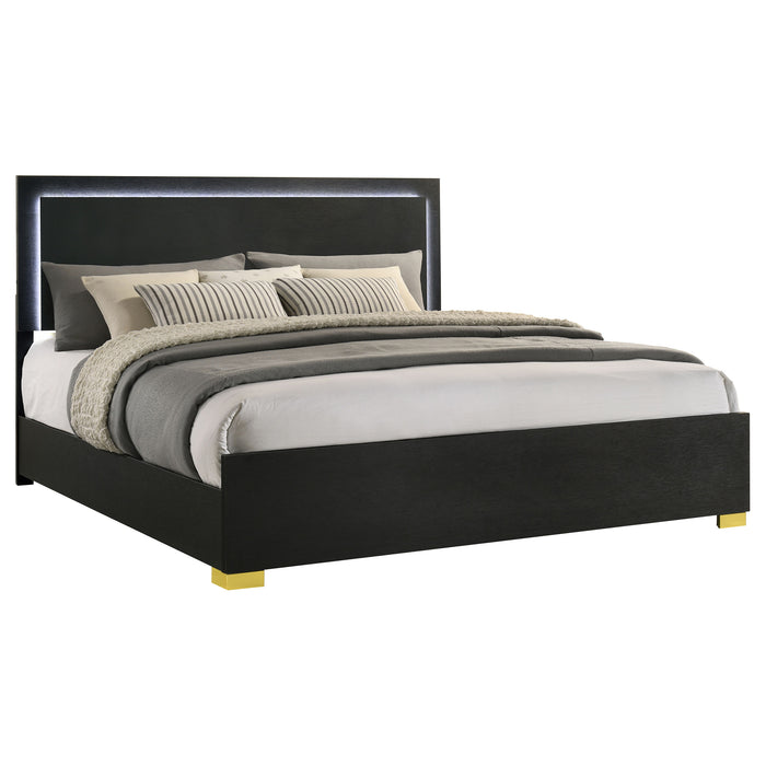 Marceline Panel Bed with LED Lighting - De Avenue Furniture