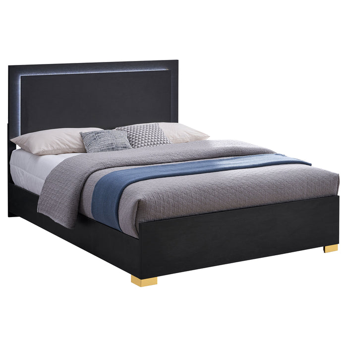 Marceline Panel Bed with LED Lighting - De Avenue Furniture