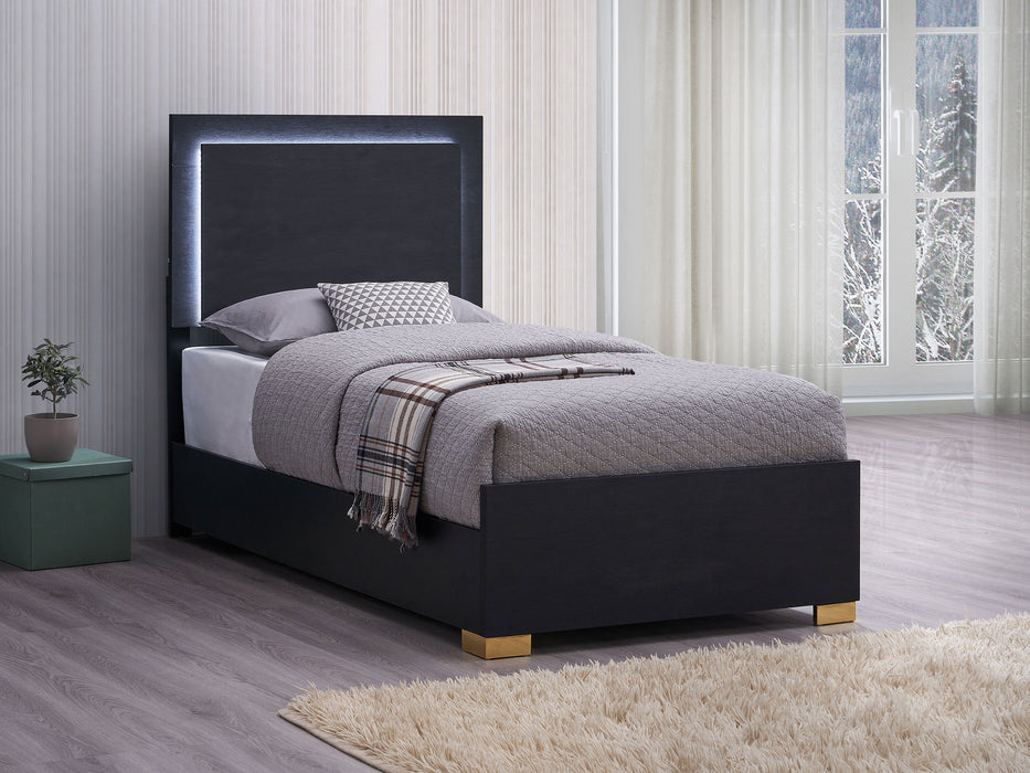 Marceline Panel Bed with LED Lighting - De Avenue Furniture
