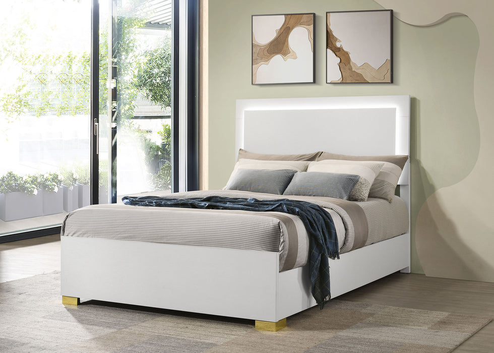 Marceline Panel Bed with LED Lighting - De Avenue Furniture
