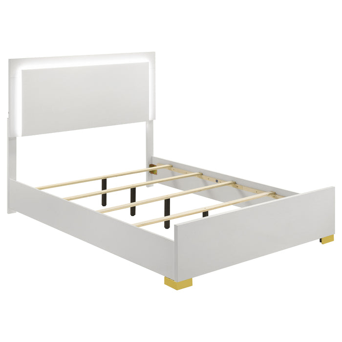 Marceline Panel Bed with LED Lighting - De Avenue Furniture