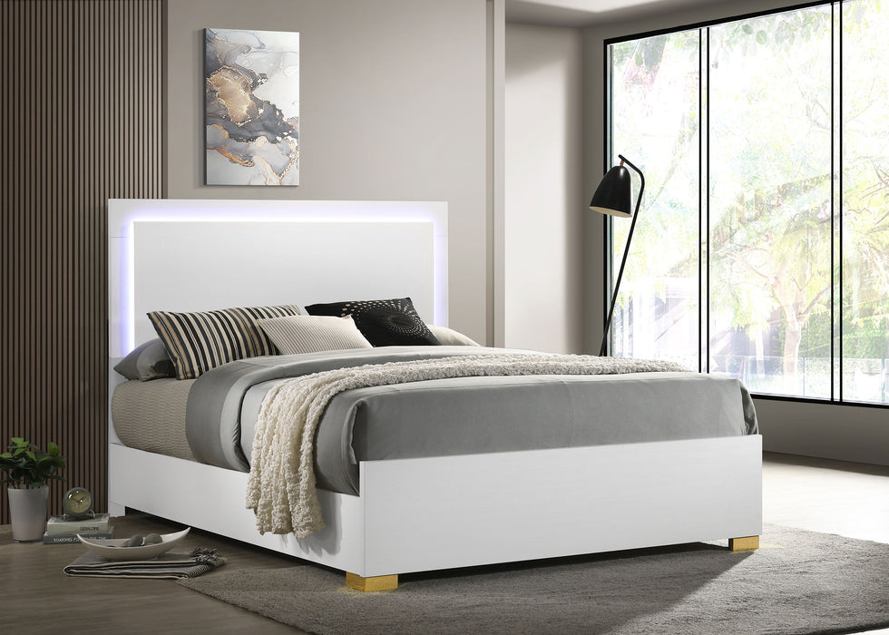 Marceline Panel Bed with LED Lighting - De Avenue Furniture