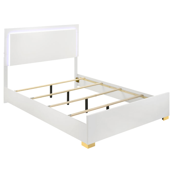 Marceline Panel Bed with LED Lighting - De Avenue Furniture