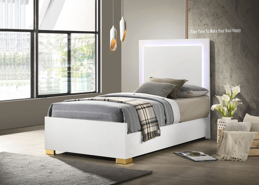 Marceline Panel Bed with LED Lighting - De Avenue Furniture