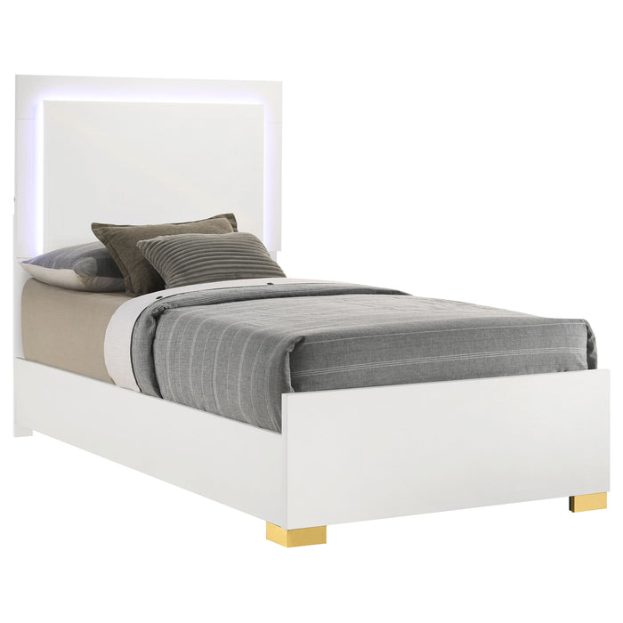 Marceline Panel Bed with LED Lighting - De Avenue Furniture