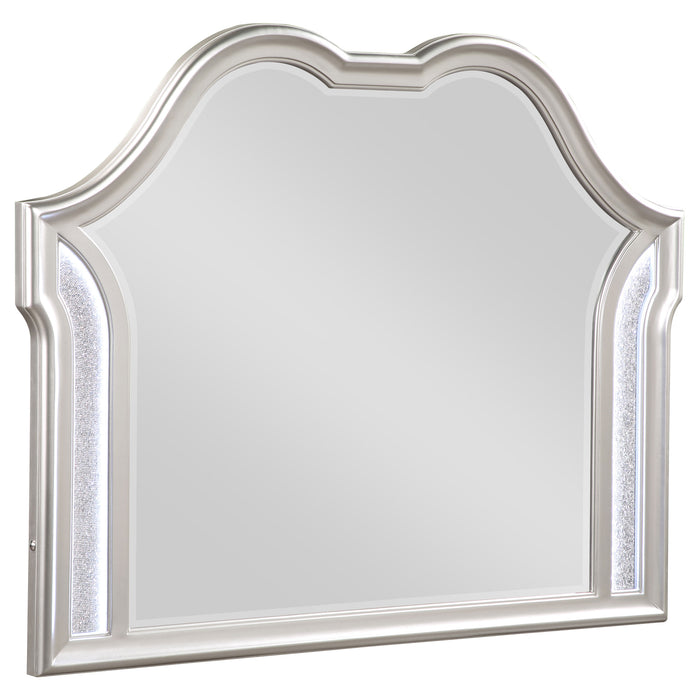 Evangeline Camel Top Dresser Mirror Silver Oak - De Avenue Furniture