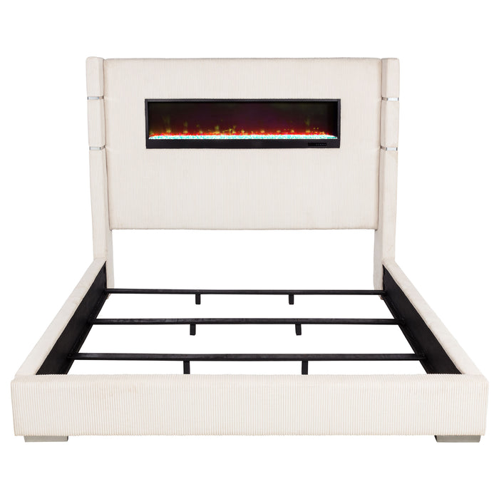 Tisdall Wingback Bed with Flame Visualizer - De Avenue Furniture