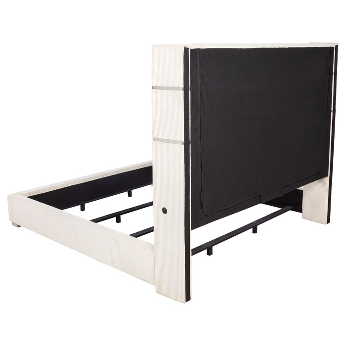 Tisdall Wingback Bed with Flame Visualizer - De Avenue Furniture