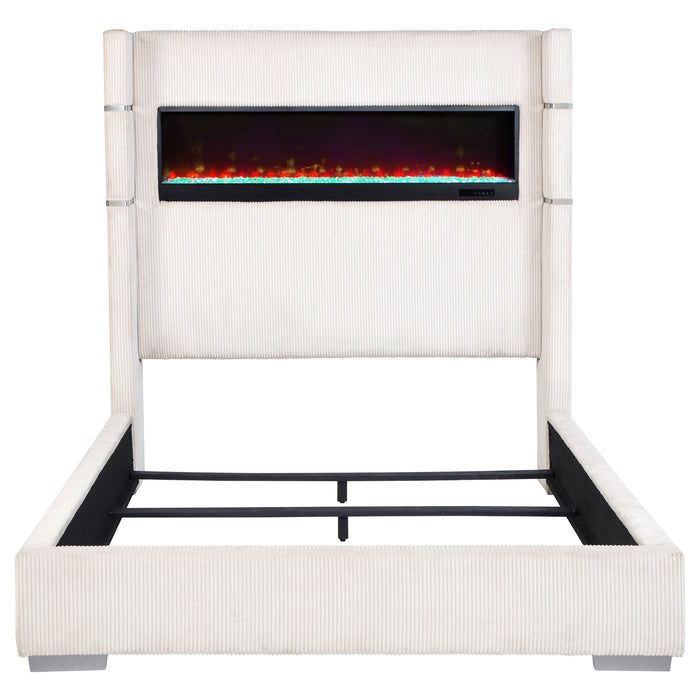 Tisdall Wingback Bed with Flame Visualizer - De Avenue Furniture