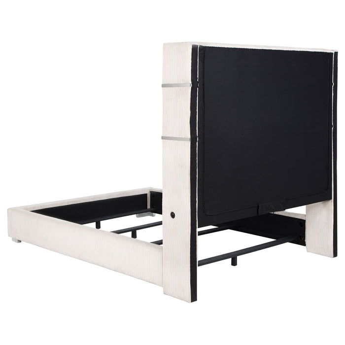 Tisdall Wingback Bed with Flame Visualizer - De Avenue Furniture