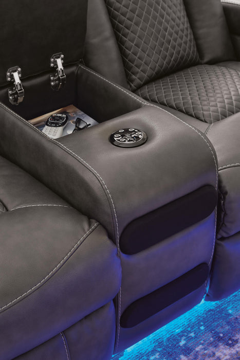 Fyne-Dyme Power Reclining Loveseat with Console - De Avenue Furniture