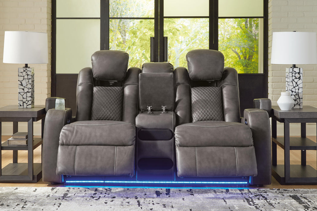 Fyne-Dyme Power Reclining Loveseat with Console - De Avenue Furniture