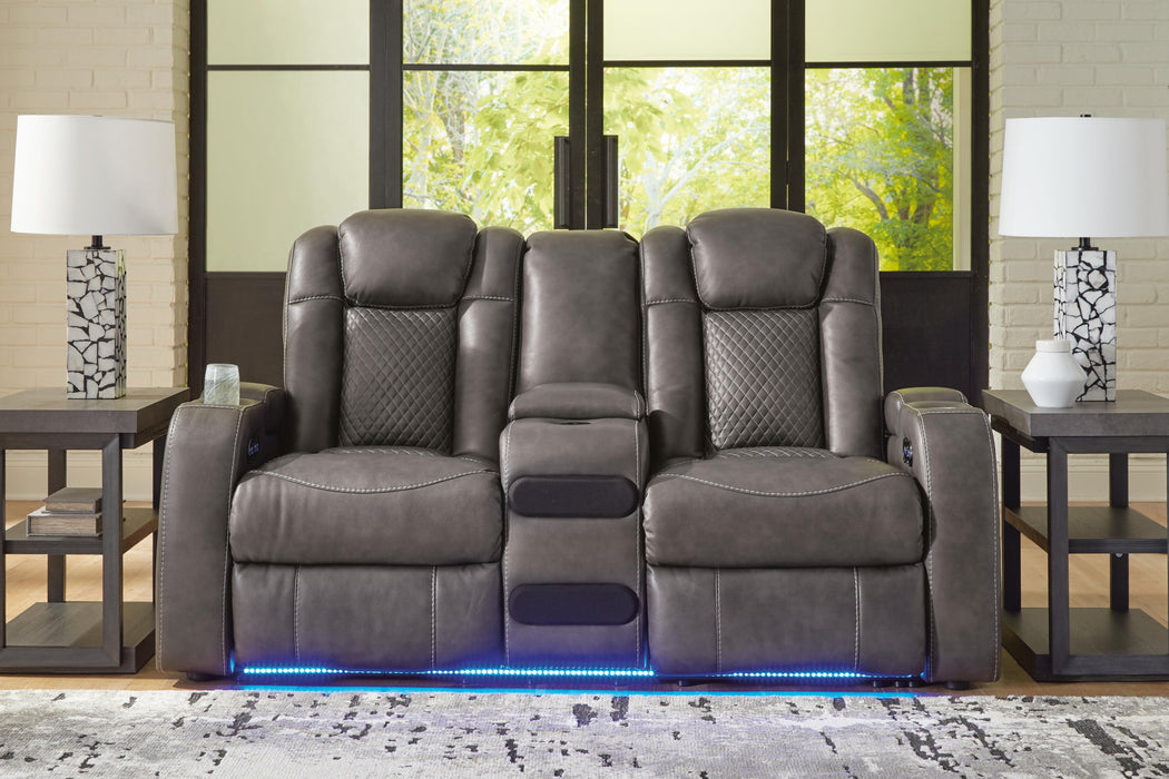 Fyne-Dyme Power Reclining Loveseat with Console - De Avenue Furniture