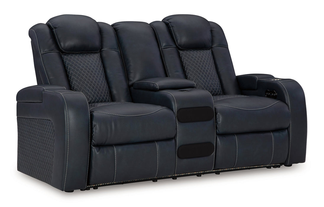Fyne-Dyme Power Reclining Loveseat with Console - De Avenue Furniture