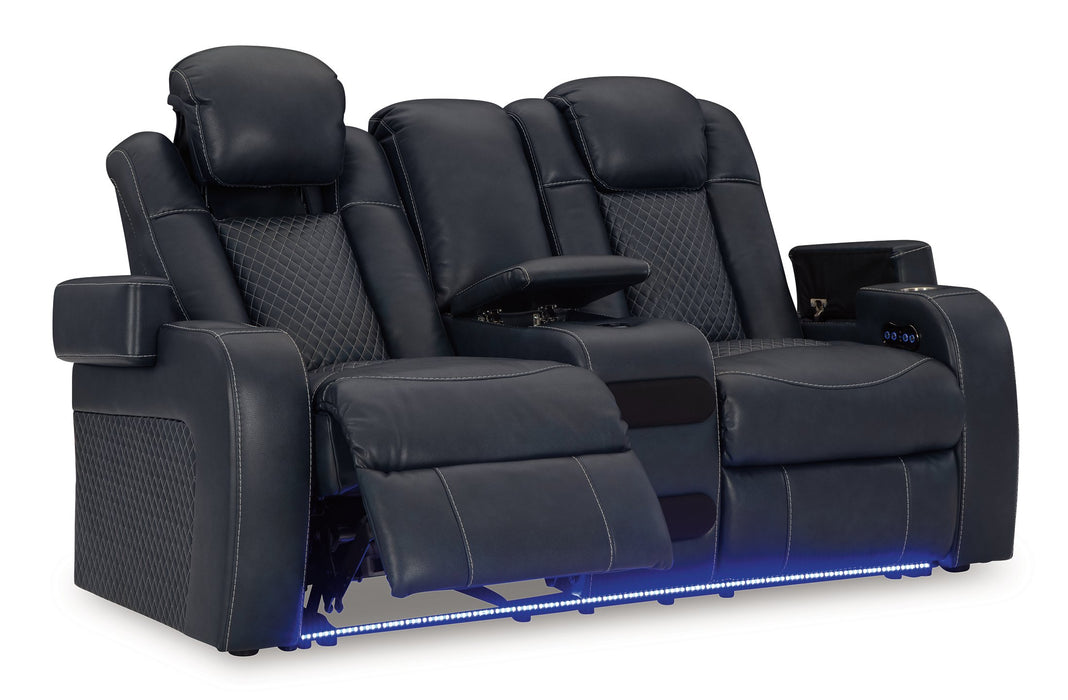 Fyne-Dyme Power Reclining Loveseat with Console - De Avenue Furniture