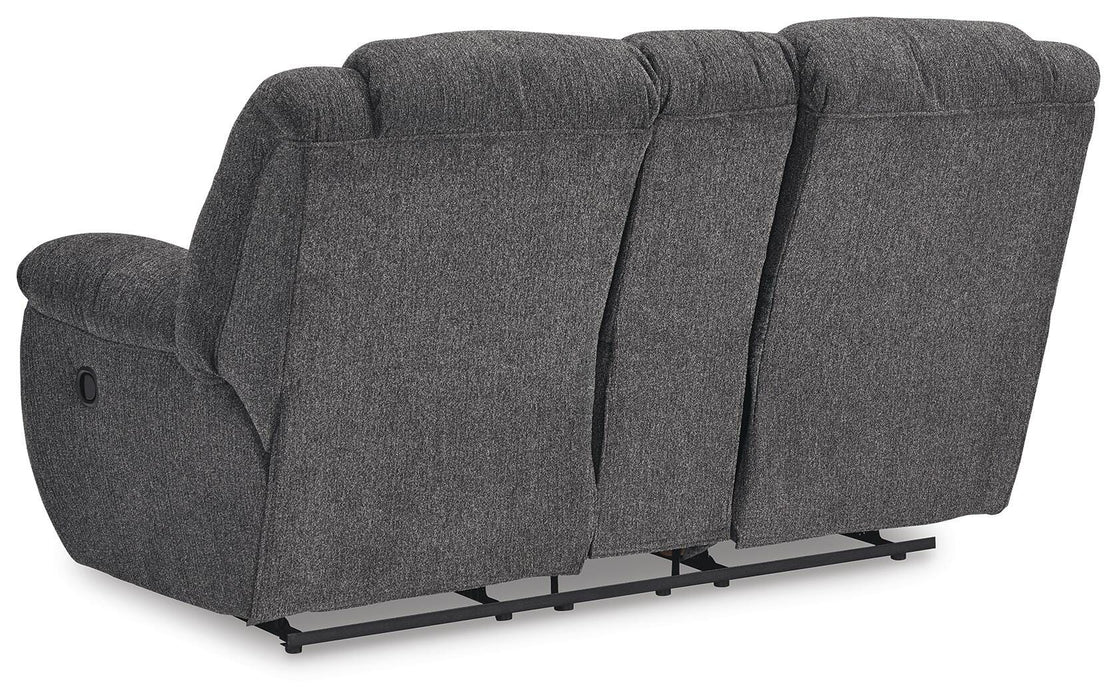 Foreside Reclining Loveseat with Console - De Avenue Furniture