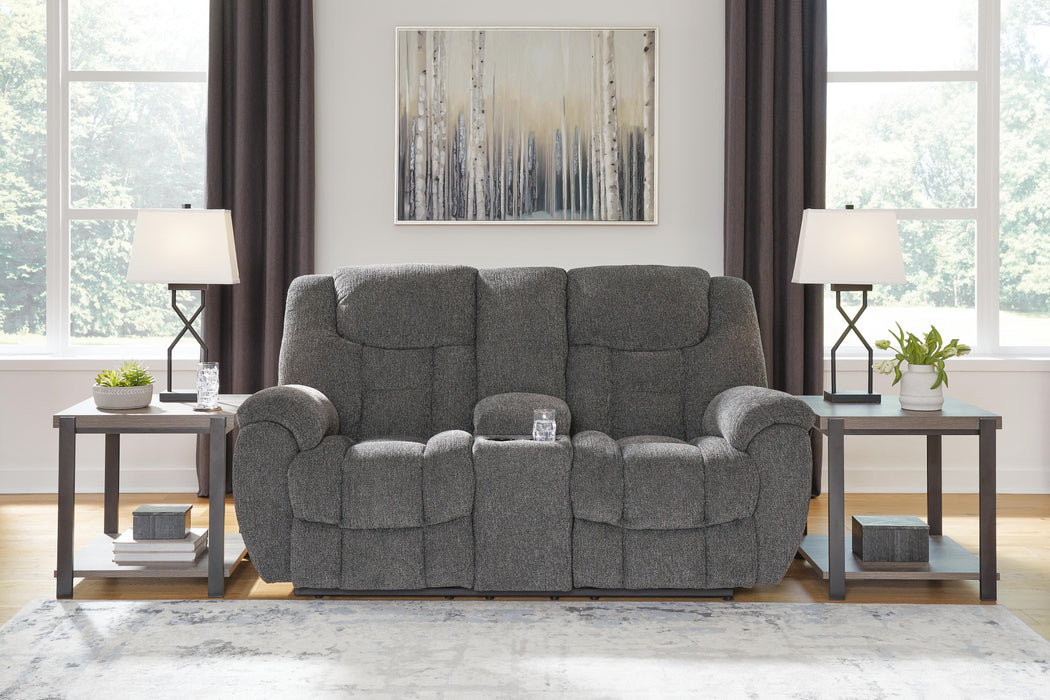 Foreside Reclining Loveseat with Console - De Avenue Furniture
