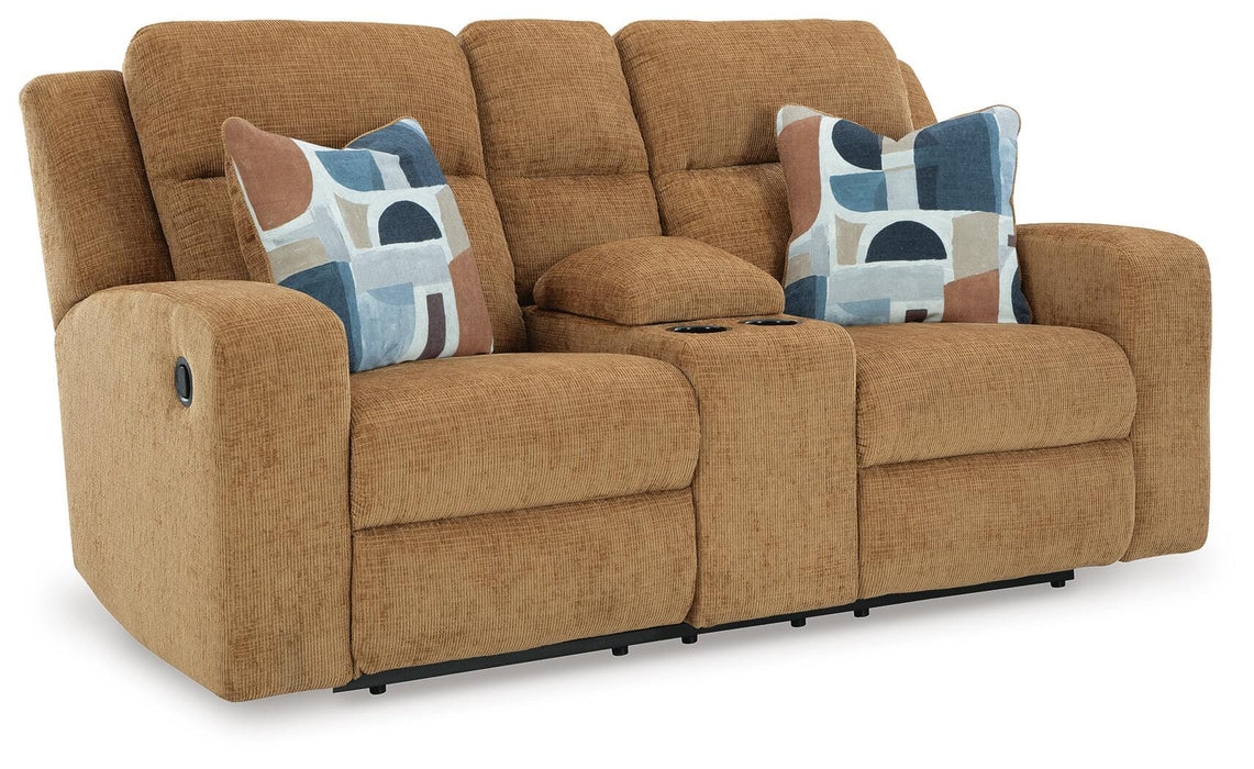 Kanlow Reclining Loveseat with Console - De Avenue Furniture