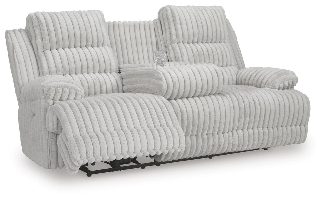 Rhines Falls Power Reclining Sofa with Drop Down Table - De Avenue Furniture