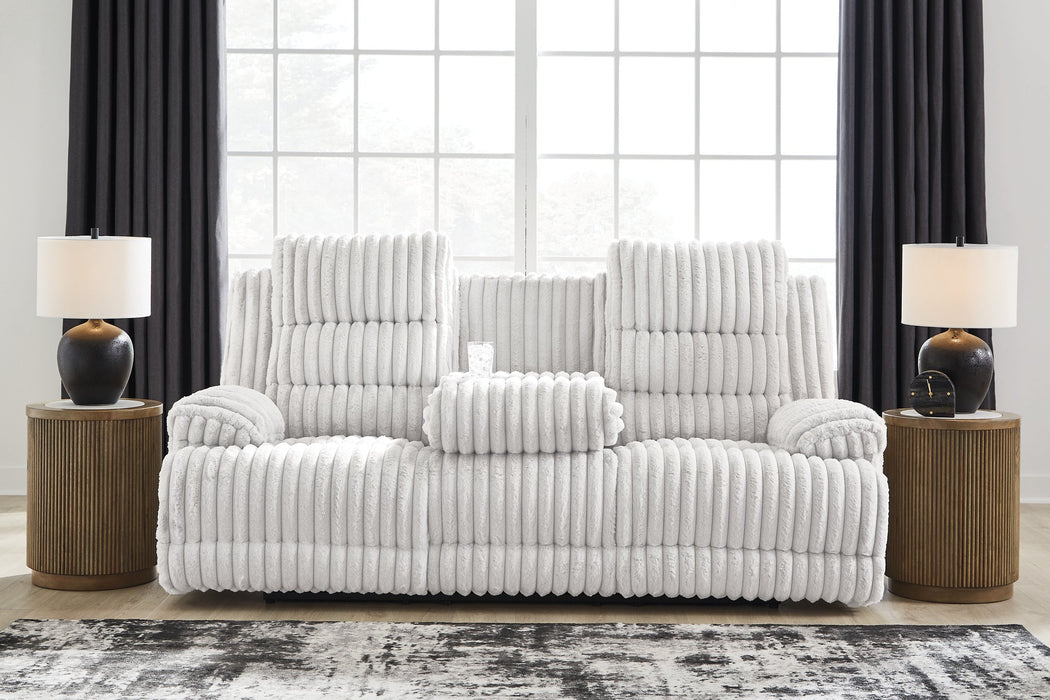 Rhines Falls Power Reclining Sofa with Drop Down Table - De Avenue Furniture