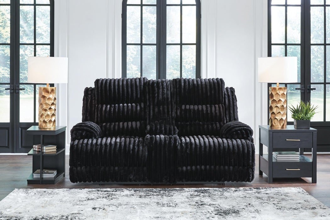 Rhine Falls Reclining Loveseat with Console - De Avenue Furniture