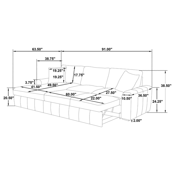 Pastrana Pull-Out Sleeper Sectional Sofa - De Avenue Furniture