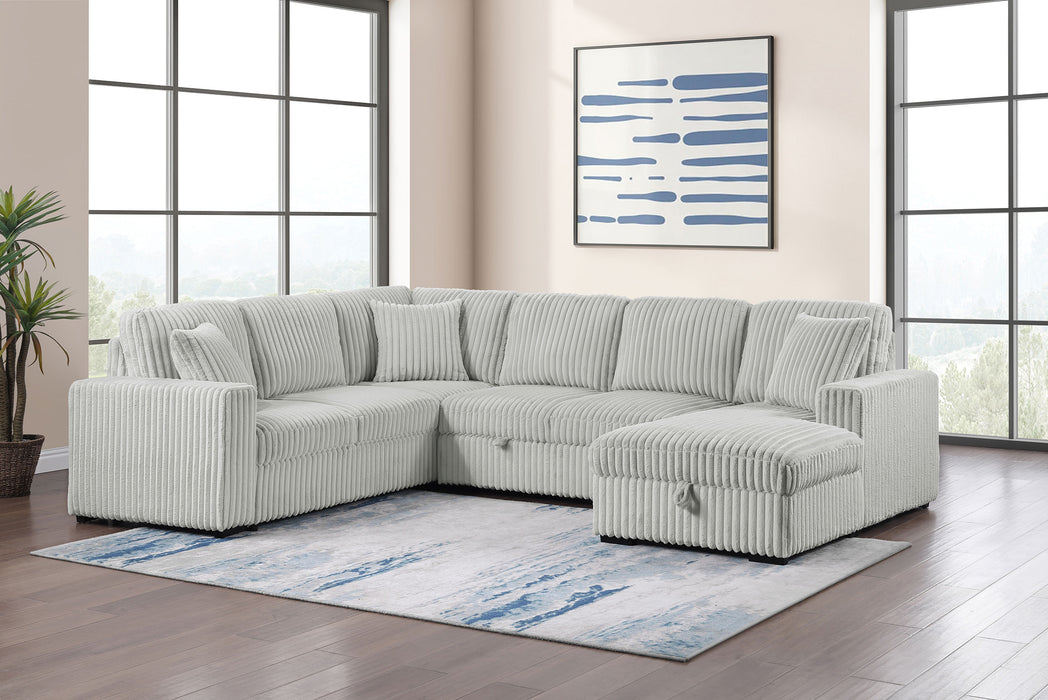 Devonshire Pull-Out Sleeper Sectional Sofa - De Avenue Furniture