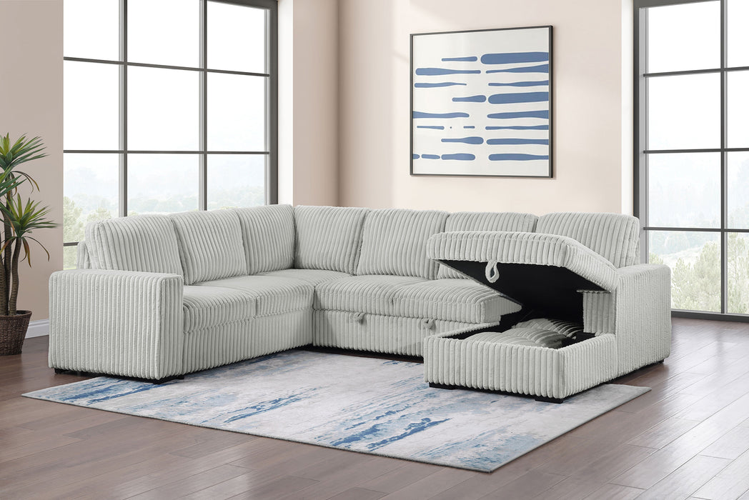 Devonshire Pull-Out Sleeper Sectional Sofa - De Avenue Furniture
