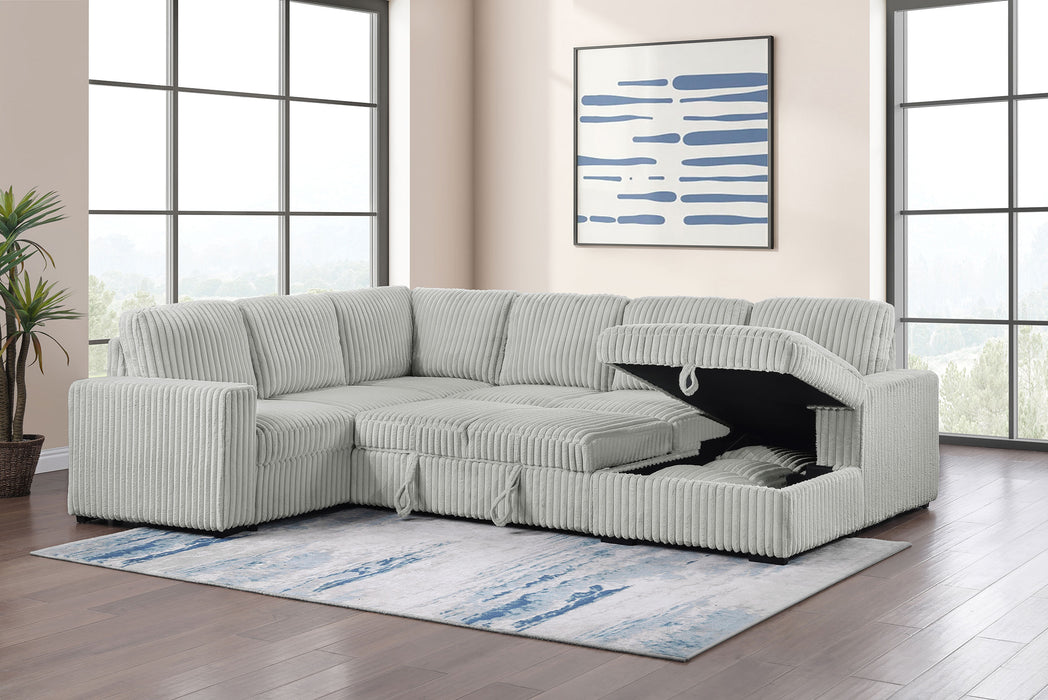 Devonshire Pull-Out Sleeper Sectional Sofa - De Avenue Furniture
