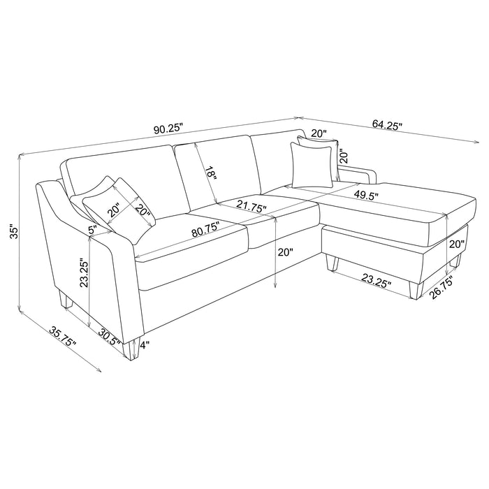 Mcloughlin Sectional Sofa - De Avenue Furniture