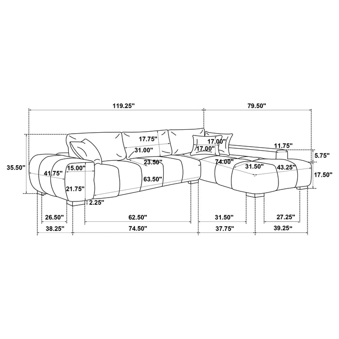 Octavia Sectional Sofa - De Avenue Furniture