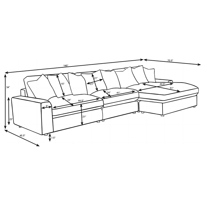 Blaine Sectional Sofa - De Avenue Furniture