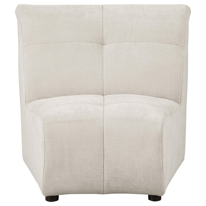 Charlotte Upholstered Curved Armless Chair Ivory - De Avenue Furniture
