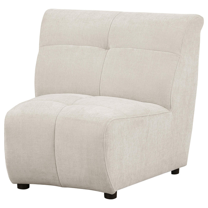 Charlotte Upholstered Curved Armless Chair Ivory - De Avenue Furniture