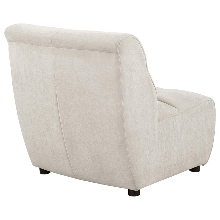 Charlotte Upholstered Curved Armless Chair Ivory - De Avenue Furniture