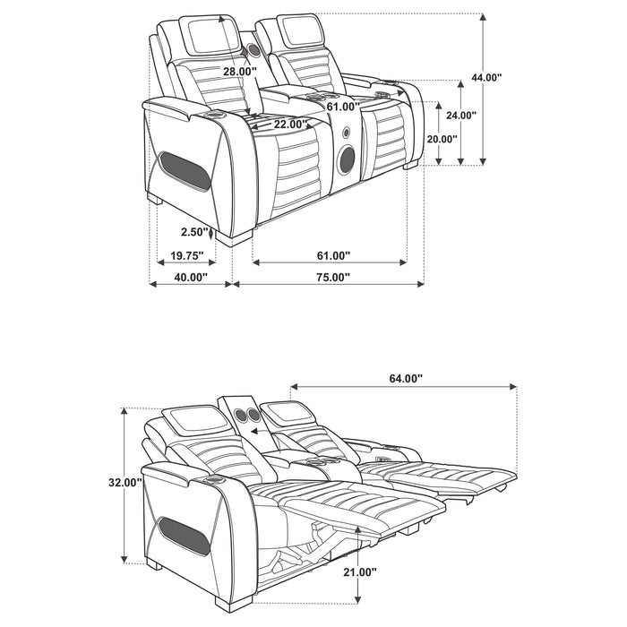 Zuma Dual Power Reclining Loveseat - De Avenue Furniture
