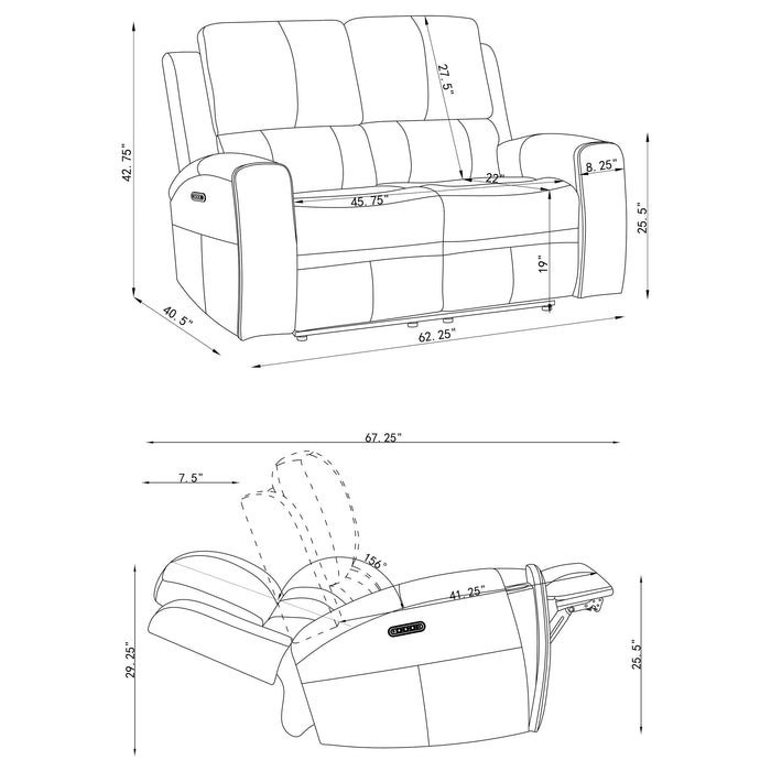 Brickston Triple Power Reclining Loveseat - De Avenue Furniture