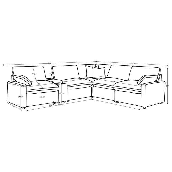 Collins Modular Power Reclining Sectional Sofa - De Avenue Furniture