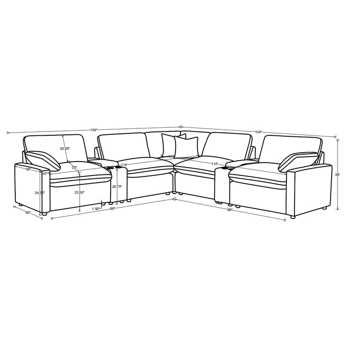 Collins Modular Power Reclining Sectional Sofa - De Avenue Furniture