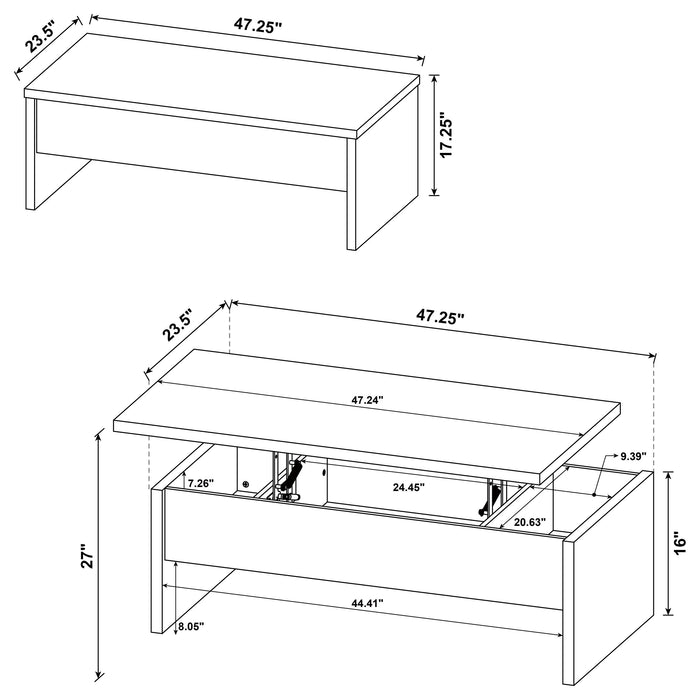 Canoga Lift-Top Coffee Table Set - De Avenue Furniture