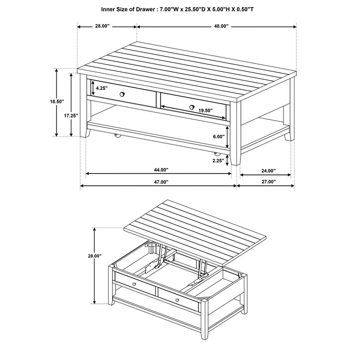 Payne Mobile Lift-Top Coffee Table - De Avenue Furniture