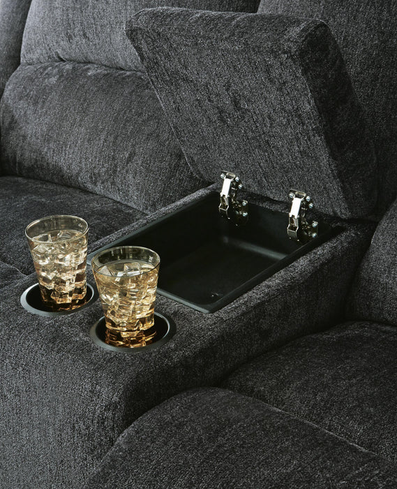 Draycoll Power Reclining Loveseat with Console - De Avenue Furniture