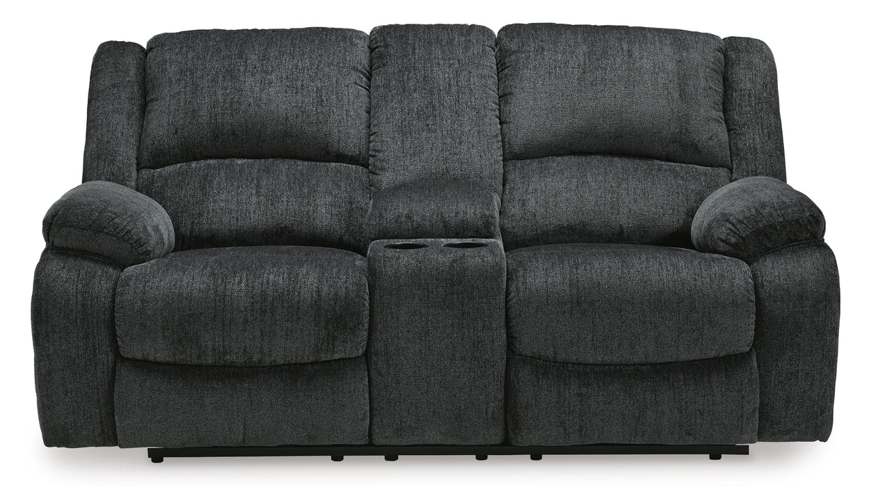 Draycoll Power Reclining Loveseat with Console - De Avenue Furniture