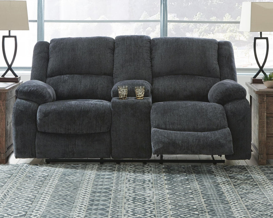 Draycoll Reclining Loveseat with Console - De Avenue Furniture
