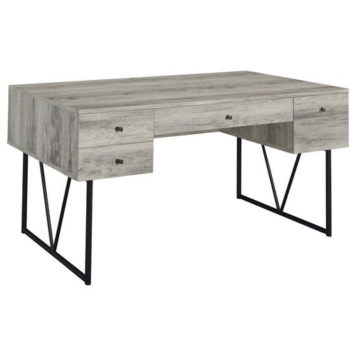 Analiese 4-drawer Writing Desk Grey Driftwood - De Avenue Furniture