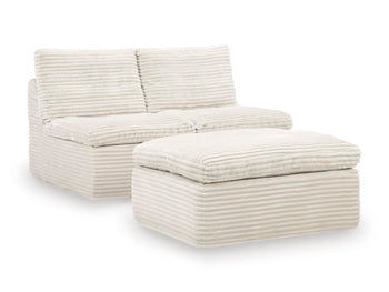 Fannin Armless Chair with Ottoman - De Avenue Furniture